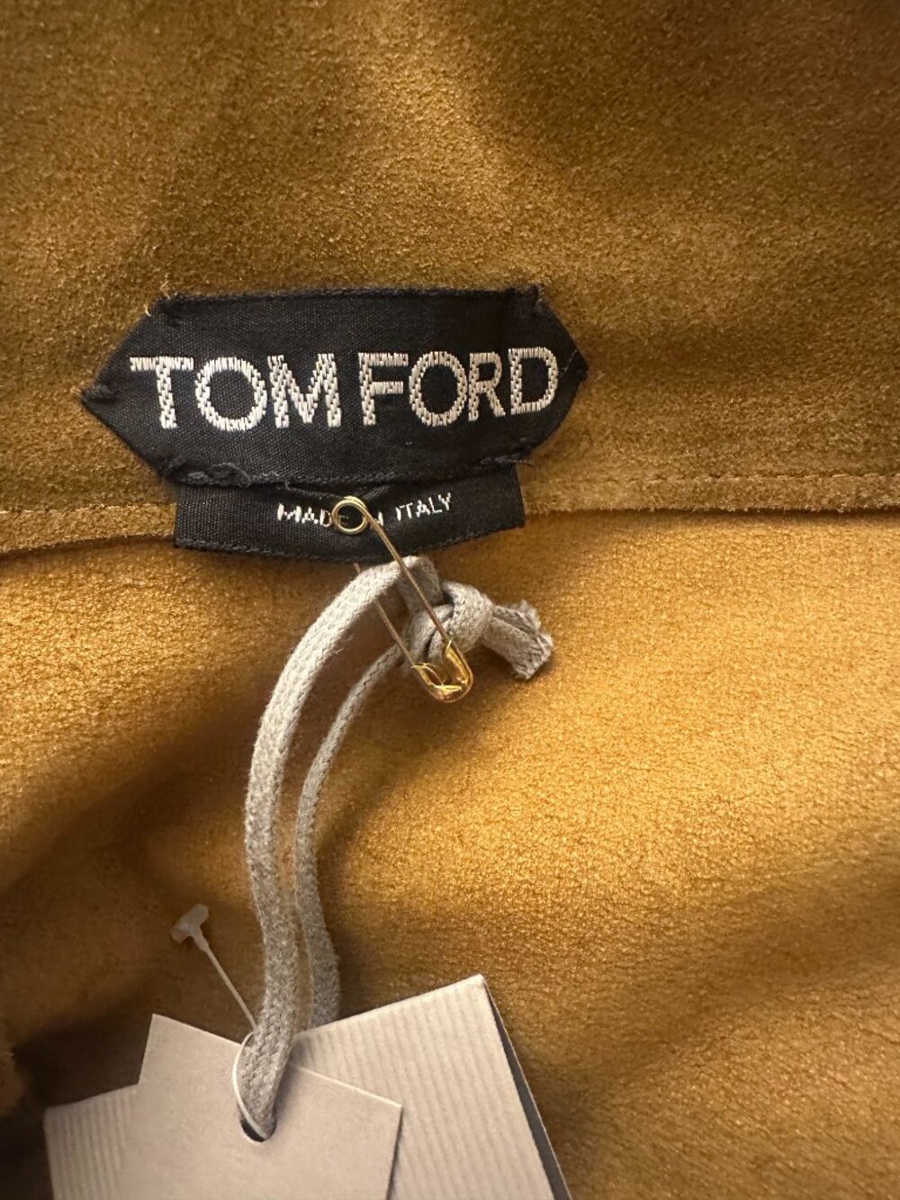 Tom Ford Velvet Suede Mini Skirt With D-Rings Detail Dark Chartreuse US 8/IT 42 - Picture 9 of 12